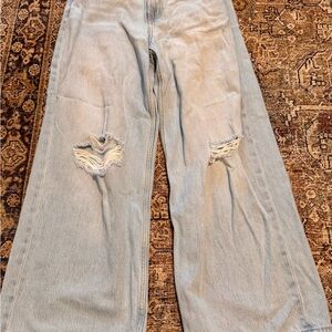 Old Navy Blue Flare Wide Leg Jeans 4P Like New
